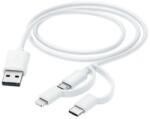 Hama Cablu de date Hama 00201535 3-in-1, USB-A - Micro-USB/Lightning/USB-C, 1 m, White (00201535)
