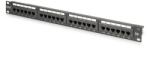 ASSMANN DN-91624U-CR 19" 1U 24port Cat. 6 kompakt fekete árnyékolatlan Patch Panel (DN-91624U-CR) - pcx