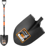 Strend Pro Premium Ásó, Strend Pro Premium, 123 cm, hegyes fej, fekete-narancssárga, acél fej, üvegszálas nyél, D markolat, bordázott él, vízelvezető kialakítás (TC2110384)