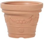 Prosperplast Műanyag virágcserép, Prosperplast Decora, terrakotta, átmérő: 39 cm, magasság: 31 cm, virág minta, 21 l, kerek (TC255580)
