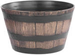 Strend Pro Műanyag virágcserép, Strend Pro Garden Woodeff, arany/barna, átmérő: 39 cm, magasság: 23 cm, hordó formájú, 18, 5 l, fahatású, kerek (TC256939)