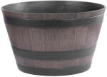 Strend Pro Műanyag virágcserép, Strend Pro Garden Woodeff, barna, átmérő: 52 cm, magasság: 32 cm, hordó formájú, 45 l, fahatású, kerek (TC256941)