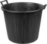 ICS Műanyag virágcserép, Ics P134051, fekete, átmérő: 50 cm, magasság: 41 cm, perforált alj, 50 l, kerek, 2 fogantyúval (TC254287)