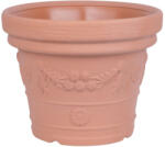 Prosperplast Műanyag virágcserép, Prosperplast Decora, terrakotta, átmérő: 57 cm, magasság: 45, 5 cm, virág minta, 65 l, kerek (TC255581)