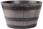 Strend Pro Műanyag virágcserép, Strend Pro Garden Woodeff, barna, átmérő: 39 cm, magasság: 23 cm, hordó formájú, 18, 5 l, fahatású, kerek (TC256802)