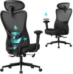 SONGMICS ergonomikus irodai szék, állítható fejtámlával és deréktámasszal, tintafekete (OBN066BH01) - vasbutor