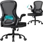 SONGMICS ergonomikus irodai szék, forgatható hálós íróasztali szék, fekete (OBN042BH02)