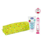 Chicco Fogkefe és Fogkrém Szett Tokban Hippo - 3 Éves Kortól, Utazó Készlet Gyerekeknek, Mindennapi Fogápoláshoz