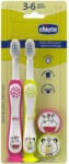 Chicco Hippo-Panda Gyermek Fogkefe Készlet 2db - 3-6 Éves Korra, Kíméletes és Hatékony Fogápolás Gyerekeknek