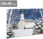 Family Tablou cu LED - Peisaj de Iarna cu Zapada - 2 x AA, 48 x 38 cm (58473)