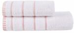 Class Home Collection Set 2 prosoape bumbac 100%, 50x90cm si 70x140cm, Alb/roz pudra Prosop