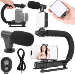 Verk Group Set Vlog AY-49U: Suport în Formă de C, Microfon Direcțional, Lampă LED și Telecomandă Bluetooth (27335)