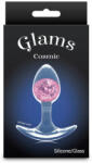  Kis méretű szilikon plug rózsaszín üveg gömbbel Cosmic Glams - small - pink