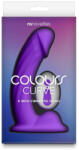  Távirányítós, ívelt szilikon dildó 15 cm - Colours Curve Vibrating 6" Dildo purple