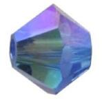 SWAROVSKI Gyöngy Swarovski 4mm-es fűzhető, kúpos, sapphire AB2x-5328