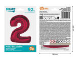 GoDan Balon folie sub forma de cifra, rosu, 92 cm GD1941-2 Baloane folie Tip Cifra 2 (GD1941-2)