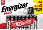Energizer E303330400 Energizer Max E91 BP 8 4+4 ingyen (E303330400)