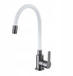Melanstar Fehér Melanstar Álló Pvd Grafit Konyhai Csaptelep Rugalmas Kifolyócsővel (MEL8105BW)