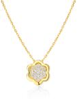SAVICKI Colier floare din aur 585 cu diamante albe 0.1 ct 44 cm
