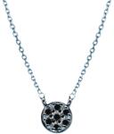 SAVICKI Colier cerc din aur alb 585 cu diamante negre 0.02 ct 42 cm