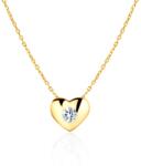 SAVICKI Colier inimă din aur 585 cu diamant alb 0.11 ct 45 cm