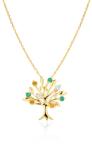 SAVICKI Colier copac din aur 585 cu diamante albe 0.18 ct 44 cm