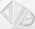 Tetis Geometrikus Vonalzó Ekrü Szögmérő Kicsi 15CM Tolltartóhoz (4905212646878)