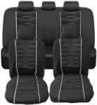 Autolife 9 részes univerzális üléshuzat szett - Légzsákos - fekete színű, fehér csíkokkal (203-4W) - autolife