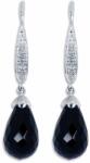 White & Black Inessa csepp onix drágaköves fülbevaló gyémántokkal (AU14322)