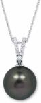 White & Black Igazgyöngy medál gyémántokkal - tahiti - 9, 6mm (AU14313)