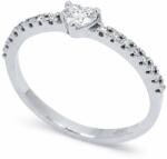 White & Black Cuore szív gyémánt eljegyzési gyűrű - 0, 31 karát (AU14321)