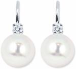 White & Black Igazgyöngy Classic gyémánt fülbevaló - 8-8, 5mm - kapcsos - akoya (AU14315)
