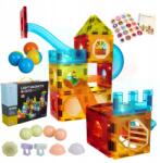 AAA Mágneses világító építőkockák golyópályával 77 db-os Oktató (Klocki magnetyczne tor kulkowy 77 el.)