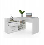 TopEshop Fehér íróasztal 3 fiókkal funkcionális és modern sarokgarnitúra (DANY BIEL KPL)
