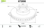 VALEO Brzdový kotúč VALEO 672690 (672690)