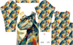 Takoy Panou pentru tricou funcțional copii cu mânecă lungă 170 godzila geometrică