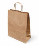  Papírtáska, papír szatyor, papírtasak Sodrottfüles barna 220x280+100 mm