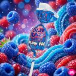 Blow Pops Blue Razz Berry Kék Málna Ízű Nyalóka Rágógumi Középpel 18 g