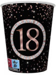  Happy Birthday 18 Rose Gold papír pohár 8 db-os 250 ml (PKK760548) - oliviashop