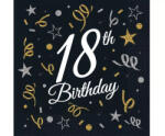  Happy Birthday 18 B&C szalvéta 20 db-os 33x33 cm (MLG156706) - oliviashop