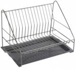 Metpol Edényszárító 1 szintes tálcával ezüst 35cm (5906551041743)