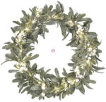 Emos LED-es ajtódísz dekoráció - fagyöngy koszorú, 3x AA, meleg fehér, időzítő (DCTW28)