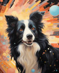 Alkotásutca Collie - Számfestő készlet kereten 40x50