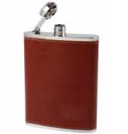 Decortrend Csípő Lombik Rozsdamentes Acél, Stílusos Barna Bőrrel Borítva 240ML 8OZ (madmax)