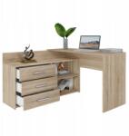 TopEshop Dany Sonoma sarok íróasztal 3 fiókkal funkcionális megoldás (M-MP-B-DAN-DANY-SON)