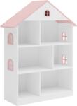 Mobikon Biblioteca camera copii mdf alb roz Casuta 83x30x106, 5 cm (0000403377) Vitrina