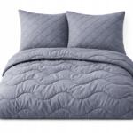 Strefa Spania Szett Egész éves paplan szürke meleg bolyhos 160x200 +2x párna 70x80 (ZEST-SZA-160X200+2X70X80 s-p)