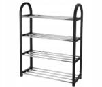 Storage Solutions Cipőtartó polc 65x50x19 cm fém keskeny 4 szintes (P200089 Black)