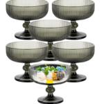 FLORINA Set 6 cupe Inghetata Vacanza, sticla gri, 310 ml, 5905031351716 Pahar