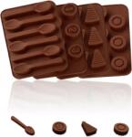  Csokoládé Formák Praliné Számok Kanál Torta Háromszögek Virágok (dv)